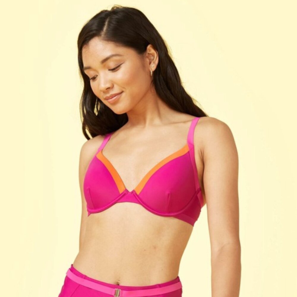 Summersalt Fused Islander Bikini Top - Orchid/Sunset - Size 6